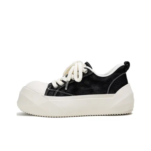 ADCDAVINCI Height Increasing Slip Resistant Low Top Canvas Shoes Unisex Black