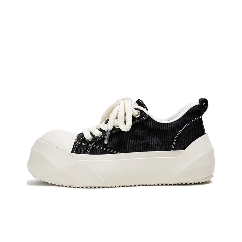 ADCDAVINCI Height Increasing Slip Resistant Low Top Canvas Shoes Unisex Black-0