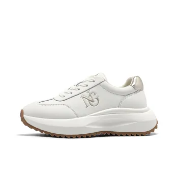 NAVIGARE Small Sailboat Lightweight Height Increasing Low Top Casual Shoes Women's White Gold