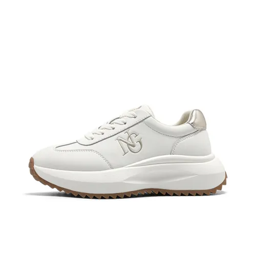NAVIGARE Small Sailboat Lightweight Height Increasing Low Top Casual Shoes Women's White Gold