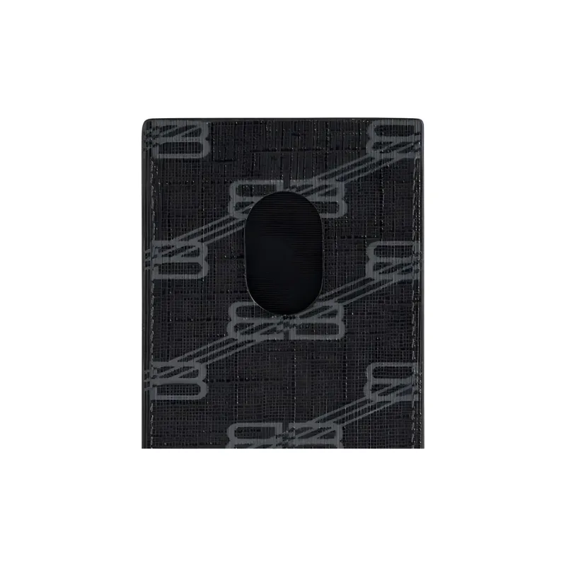 Balenciaga BB MONOGRAM SIGNATURE PU Card Holder Men's Black & Gray-3