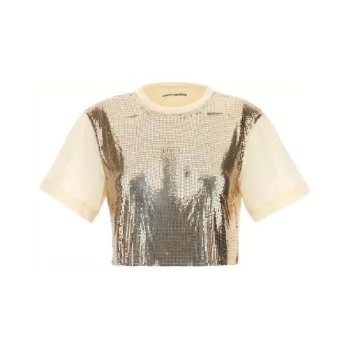 Paco Rabanne Chainmail Effect Cropped T Shirt