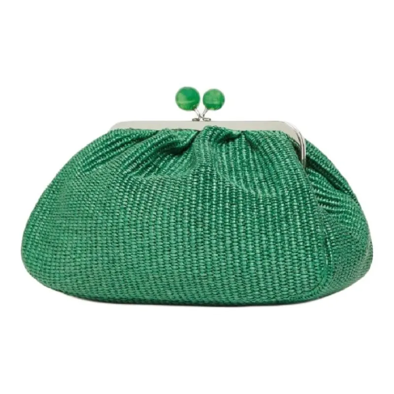 WEEKEND MaxMara Pasticcino Cotton Clutch Medium Size Women's Green-2