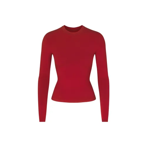 SKIMS FW23 T Shirt Women's BRICK Red
