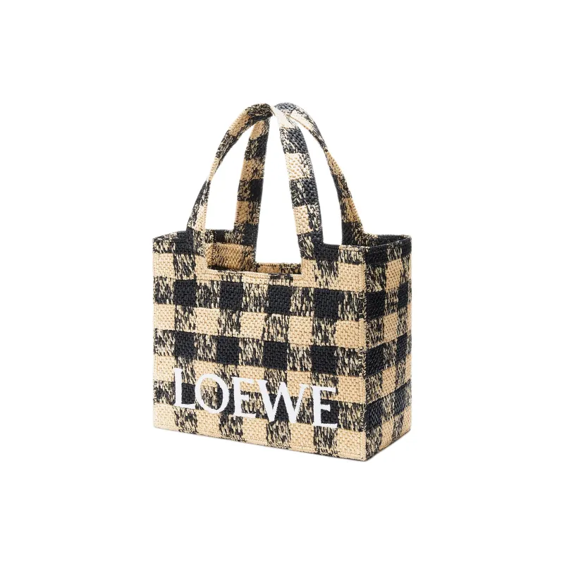 LOEWE Raffia Tote Bag, Shopping Bag, Shoulder Bag Tubas Women's Natural & Black-1