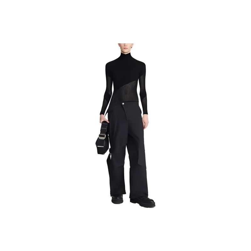 DION LEE Helix Mesh detail Knitted Top-0