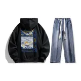 Set (Black Top+Dark Blue Jeans)
