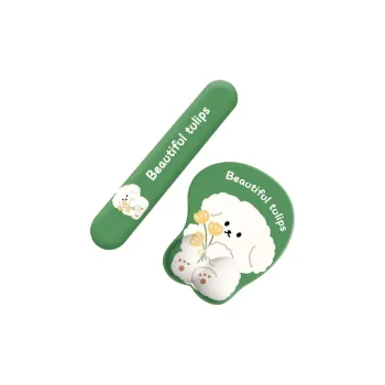 LOVINGCOOL Rubber Pad Tulip Puppy Silicone Wrist Brace Keyboard Pad Office Set Instagram Style Cute Mouse Pads