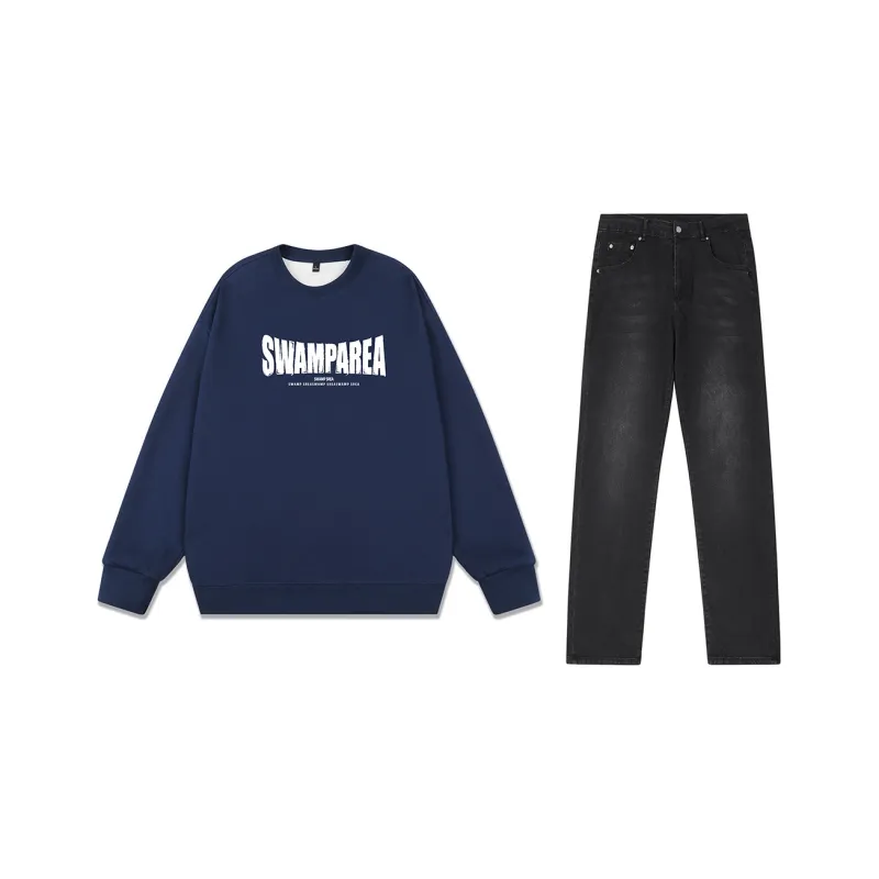 SWAMP AREA Sweatshirt Sets Unisex-29