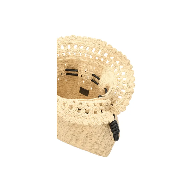 LOEWE Raffia Shoulder Bag Clutch Medium Size Women's Natural-5