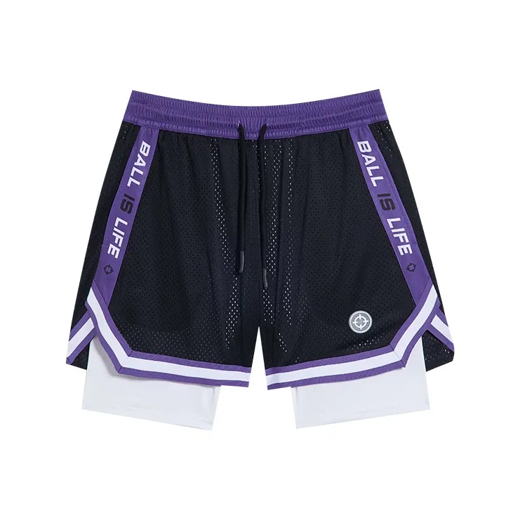 RIGORER Sports Knitted Fabric Mock Two Piece Compression Shorts Unisex-2
