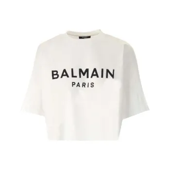 BALMAIN Crop Tops Women's White