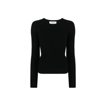 Marine Serre Ribbed knit Long sleeved Top