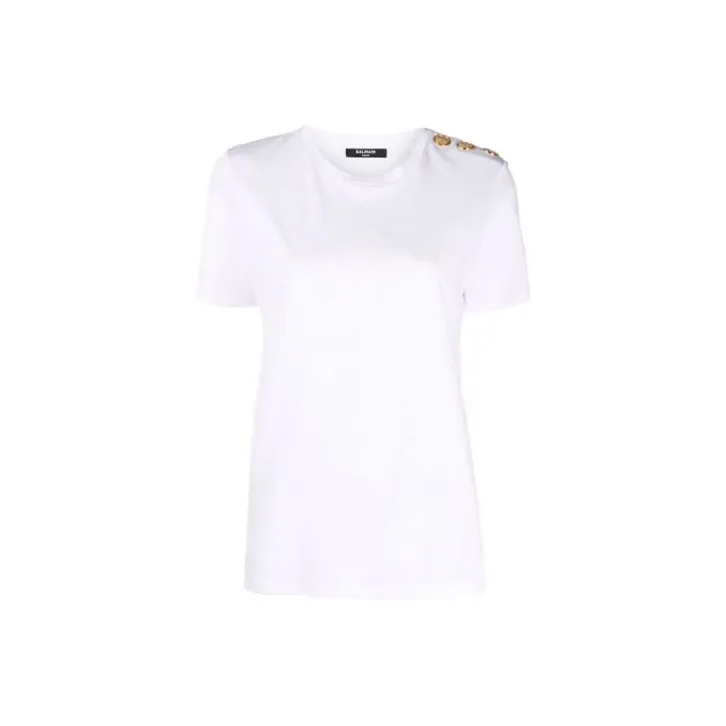 BALMAIN Flocked Logo T shirt-0