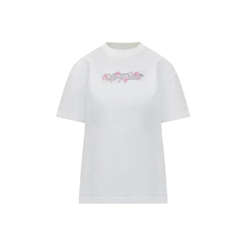 OFF WHITE Bookish Rose Crewneck T Shirt-0