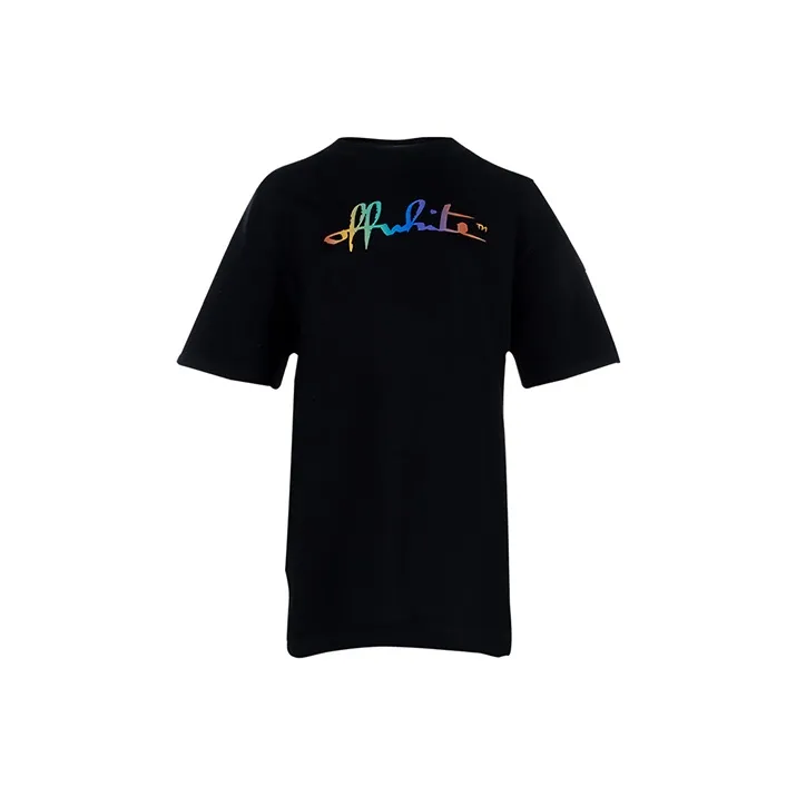 OFF WHITE Women's Rainbow Tomboy T Shirt Black/Multi-0