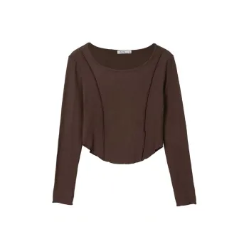 FAWENXIANGZI Regular T Shirt Women's Coffee