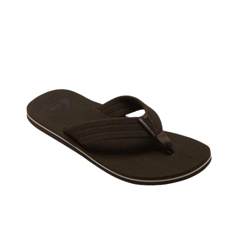 Quiksilver Rubber Sole Abrasion Resistant Flip Flops Men's Brown-2
