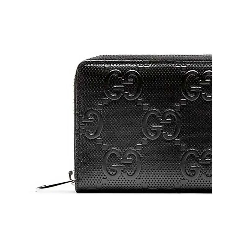 GUCCI Leather Wallet Unisex Black-2
