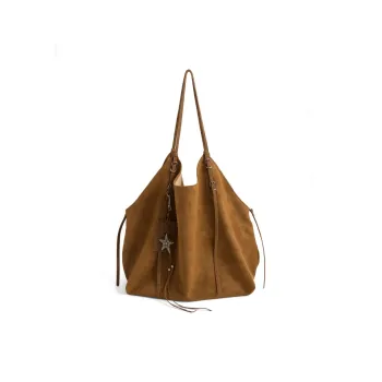 JACD PU Tote Bag, Shopping Bag, Shoulder Bag Large Size Women's Pink/Brown