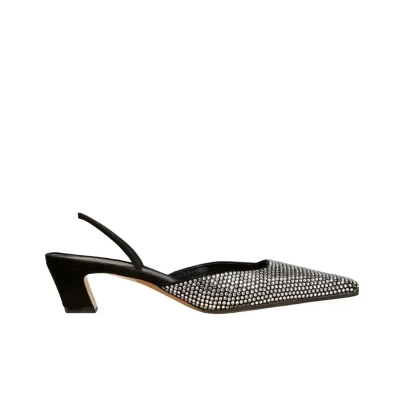 KHAITE Roosevelt Chunky Heel High Heels 4cm Women's Black-1