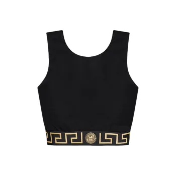 VERSACE Greca Border Sleeveless Cropped Top