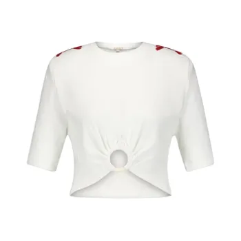 Johanna Ortiz Ensenada Embroidered Cropped T shirt