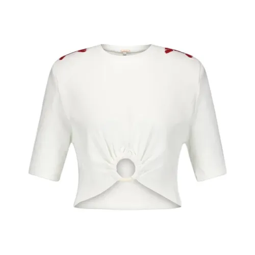 Johanna Ortiz Ensenada Embroidered Cropped T shirt
