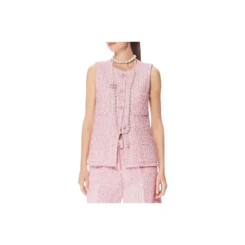 CHANEL 25P Spring Summer Preview Collection Tank Top Women's Pink Ivory