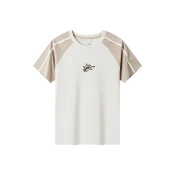XTEP T-Shirt Women's Cotton White/Latte Brown