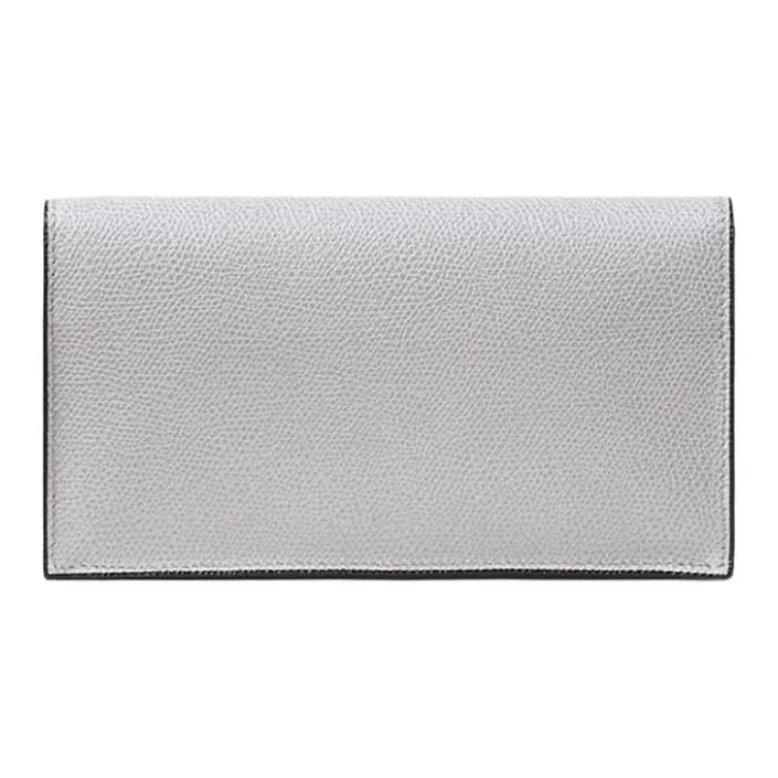 Valextra Brera Leather Wallet Women's Light Smoke Gray-1