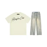 Clothing Sets[Apricot Short-Sleeved & Black Pants+Yellow Mud Jeans]