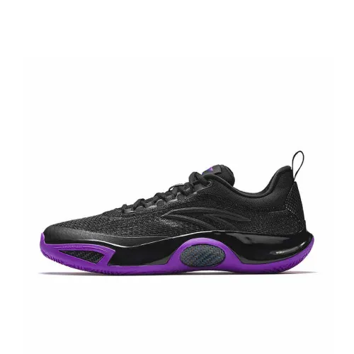 Anta Cushioning Slip Resistant Mid Top Nitrogen Technology Basketball Shoes Men's Black