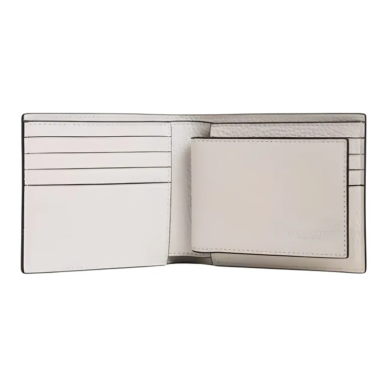 COACH 3 IN 1 Wallet Pebbled Leather 3 in 1 Wallet Mini Men's Chalk White-1
