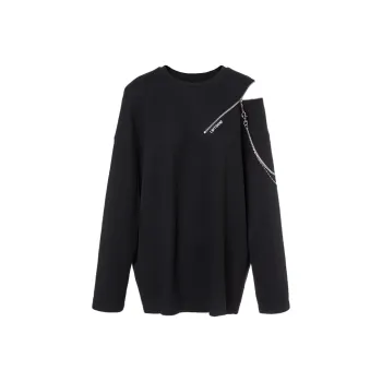 LOFT SHINE Straight Long Sleeved T Shirt Women's Black