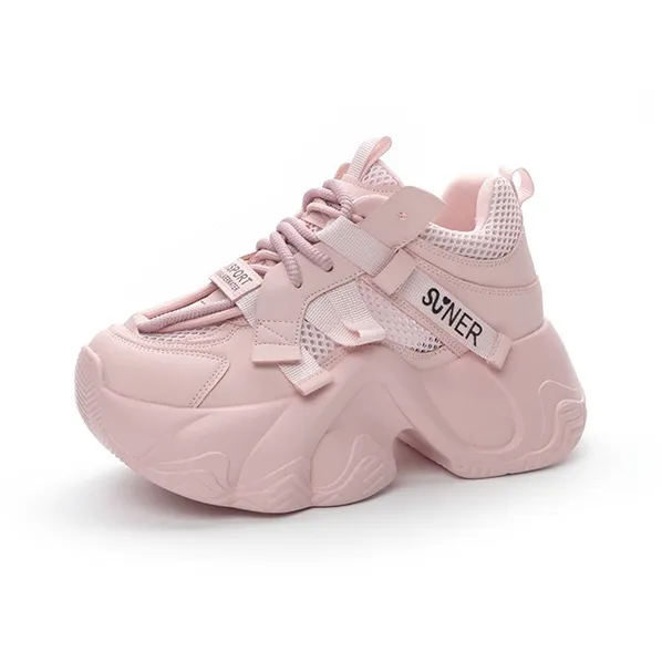The Mystery Of Glamour Breathable Low Top Chunky Sneakers Women's-5