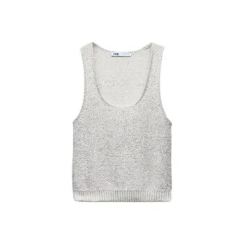 ZARA Tank Tops Women's Gray