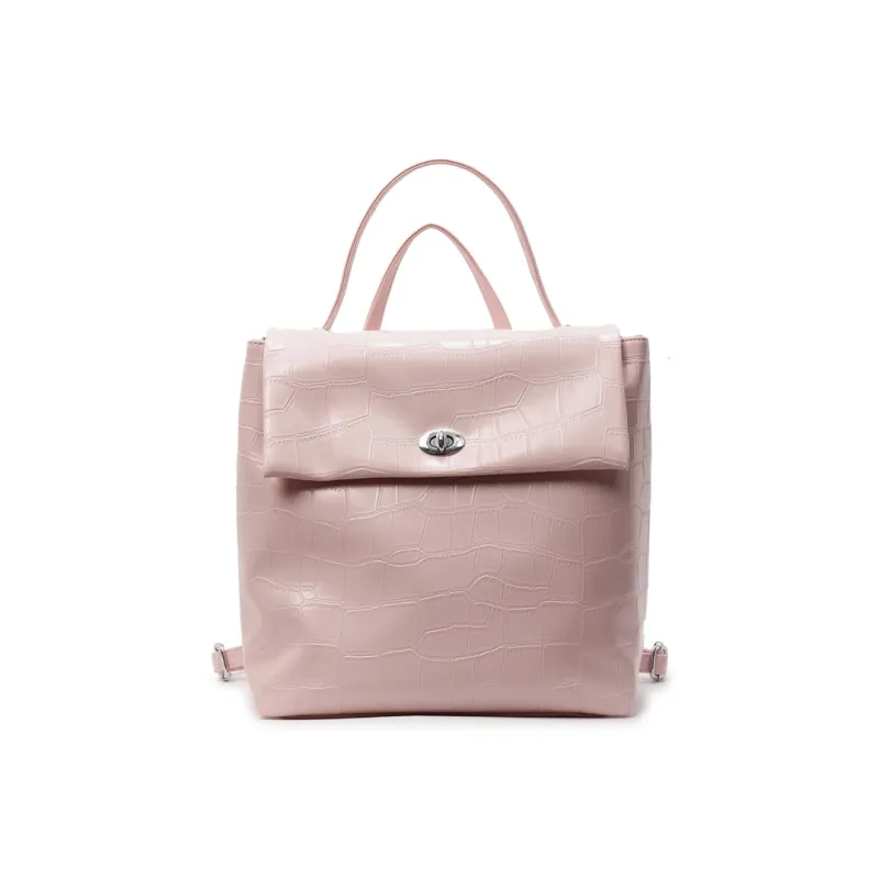 Single Warehouse PU Backpack Regular Women's Ecru/Pink/Blue/Black-6