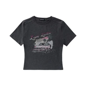 LAMLICKA T Shirt Women's Dark Gray