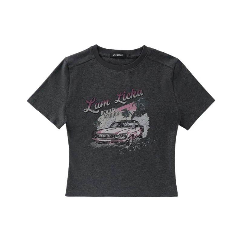 LAMLICKA T Shirt Women's Dark Gray-0