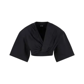 Jacquemus Le T shirt Bahia Court Cotton Crop Top