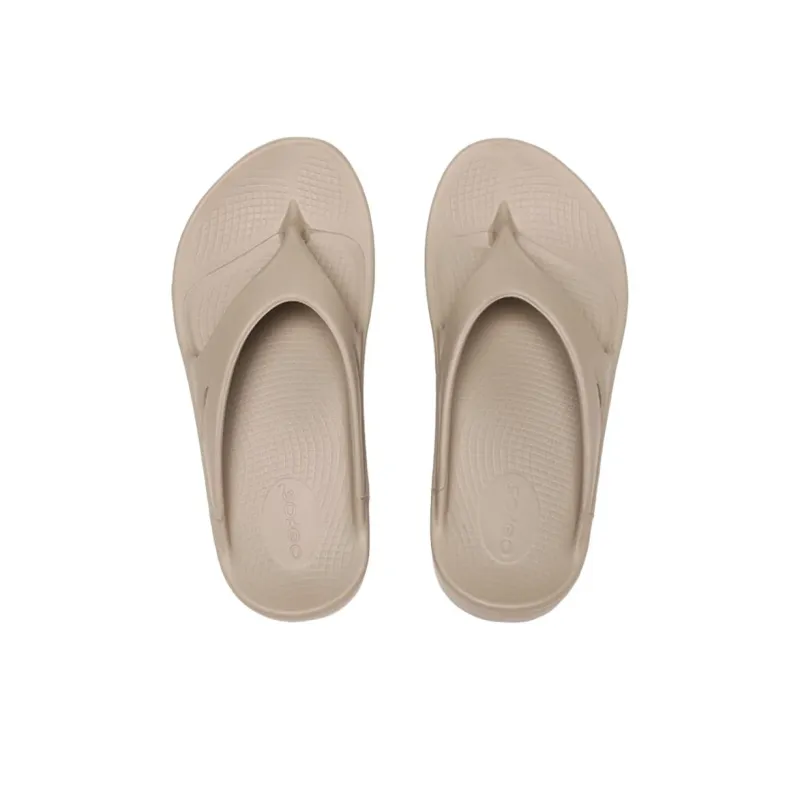 OOFOS Abrasion Resistant Flip Flops Unisex Khaki Brown-3