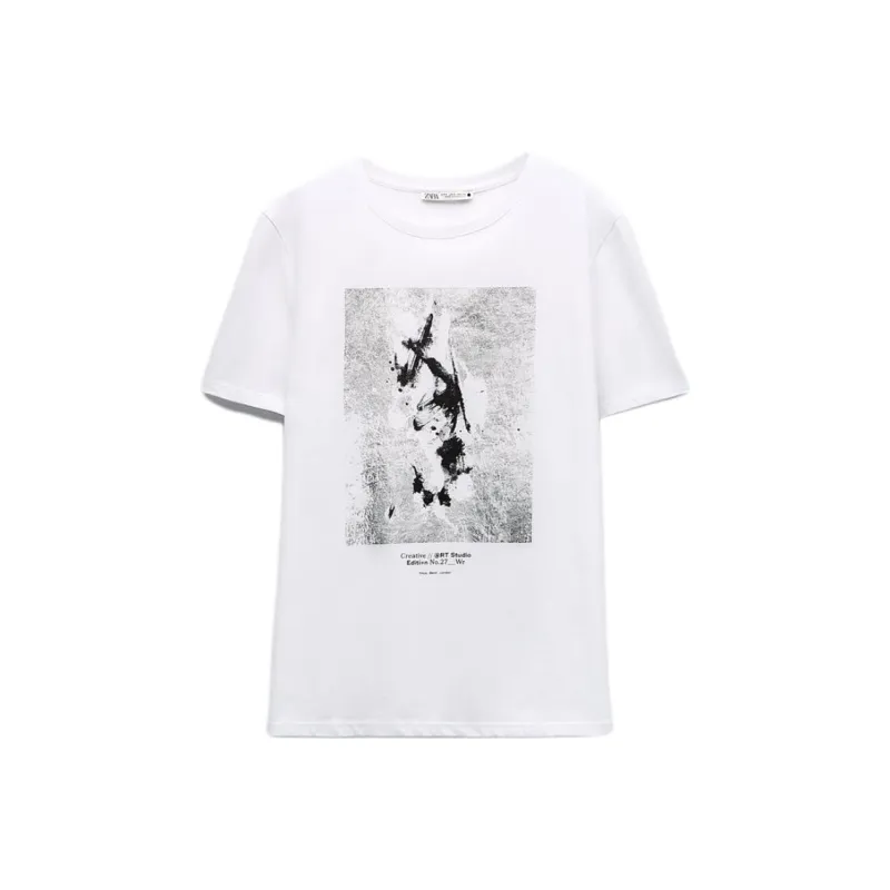 ZARA T-Shirts Women's Silver-0