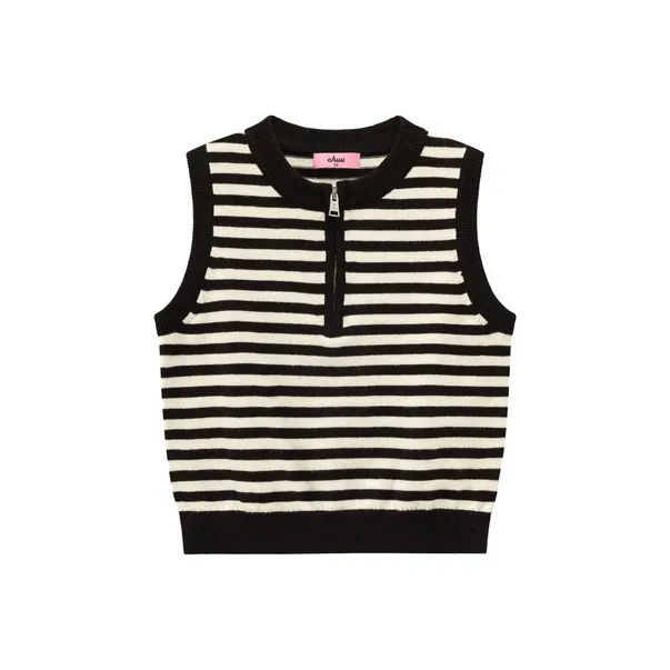 CHUU Tank Tops Women's Black White Stripes-0