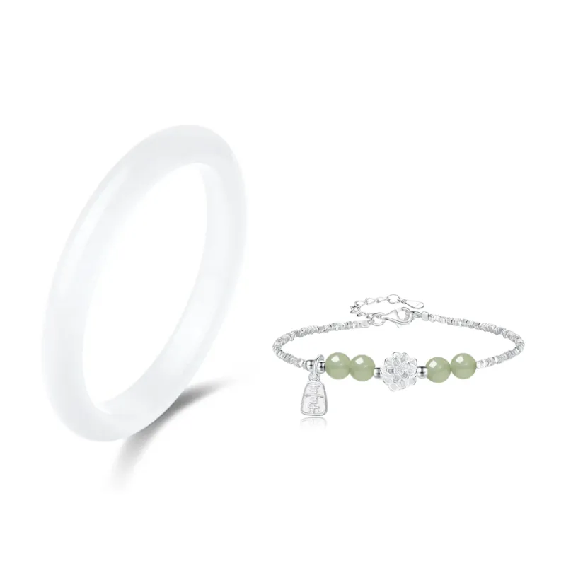 JOYDINNY Glass Cat Eye Bangles Women's-0
