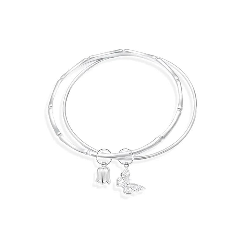 OSSINMI 999 Fine Silver Bangles Women's-0