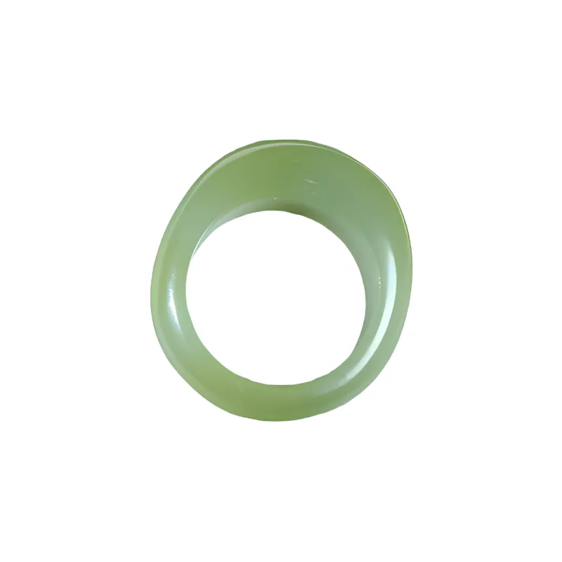 Jade Charm Yao Hetian Jade Premium Ring Pale Greenish White Jade Unisex-0