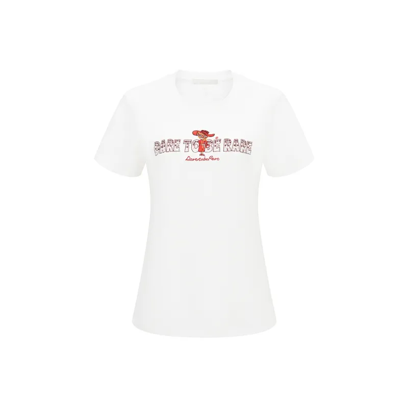 RARE Regular Short Sleeved T Shirts Women's White-0