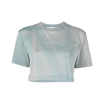OFF WHITE Crop Tops Women's Light Blue