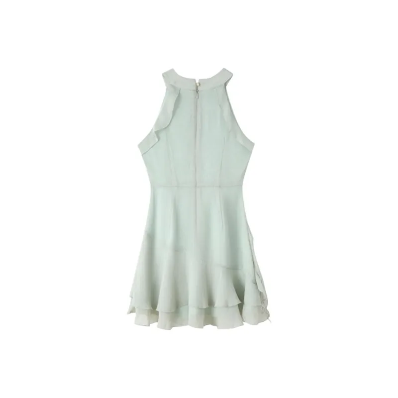 DOKZB Sleeveless Dress Women's Gray Green-1